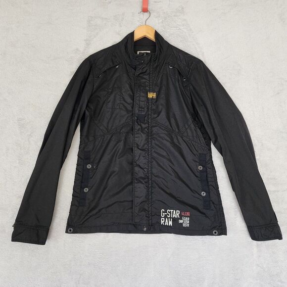 G Star Raw Jacket Mens Large Black Nylon Overshirt G-Star Recolite Tactical - Picture 11 of 13